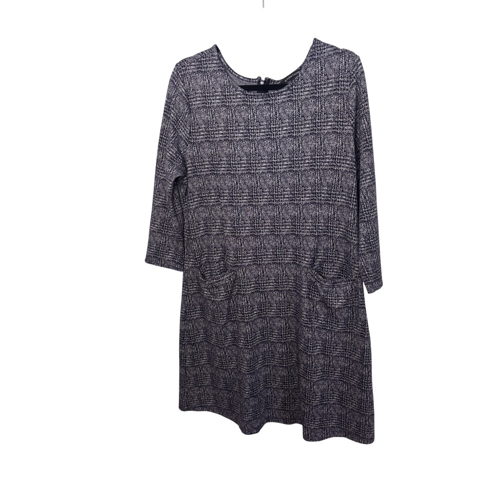 41 Hawthorn Shift Dress XL Black Glen Plaid 3/4 Sleeve Heavy Weight Preppy